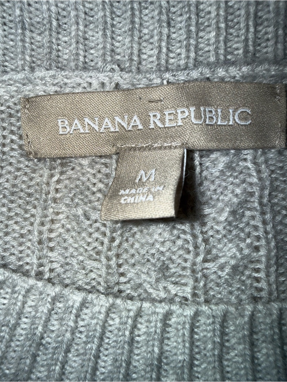 Banana Republic Merino Wool Alpaca Cable Knit Sweater Gray M - Picture 8 of 10